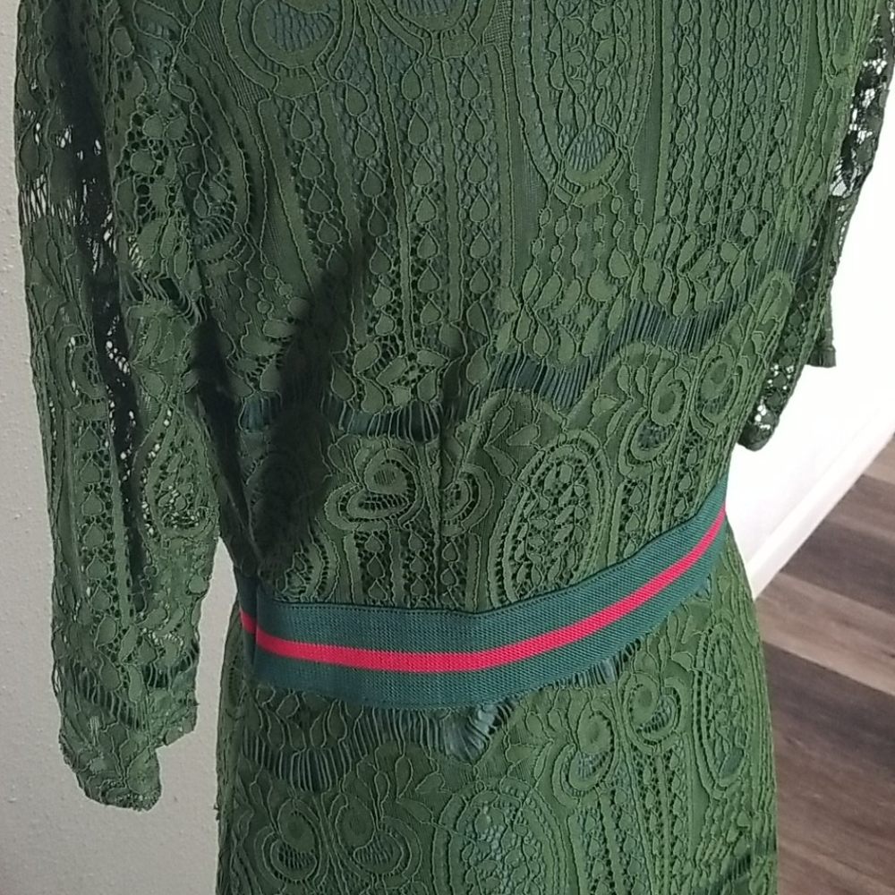 Green ALine Dress - Picture 3 of 5